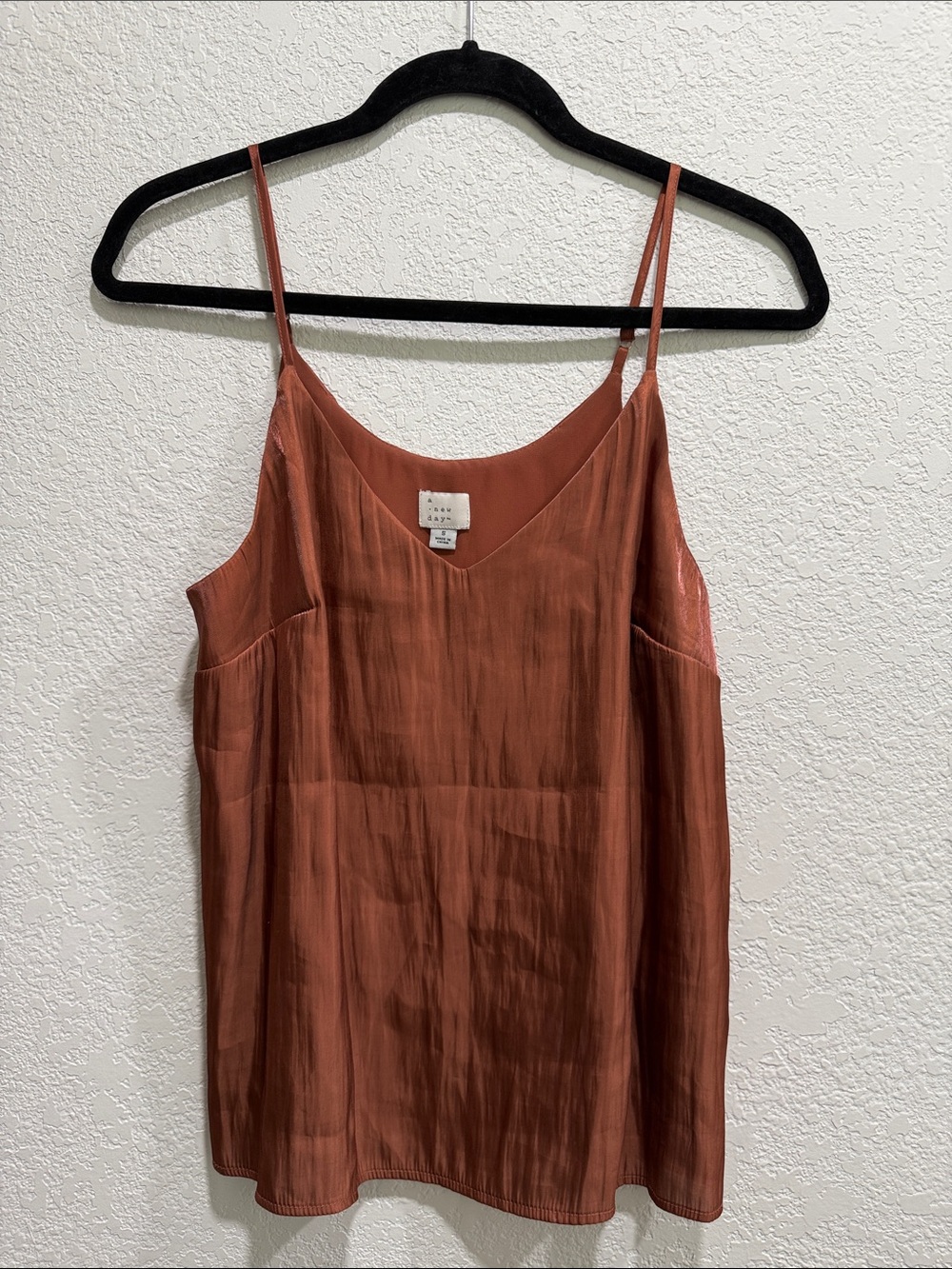 a new day Rusty Copper Satin V-Neck Cami